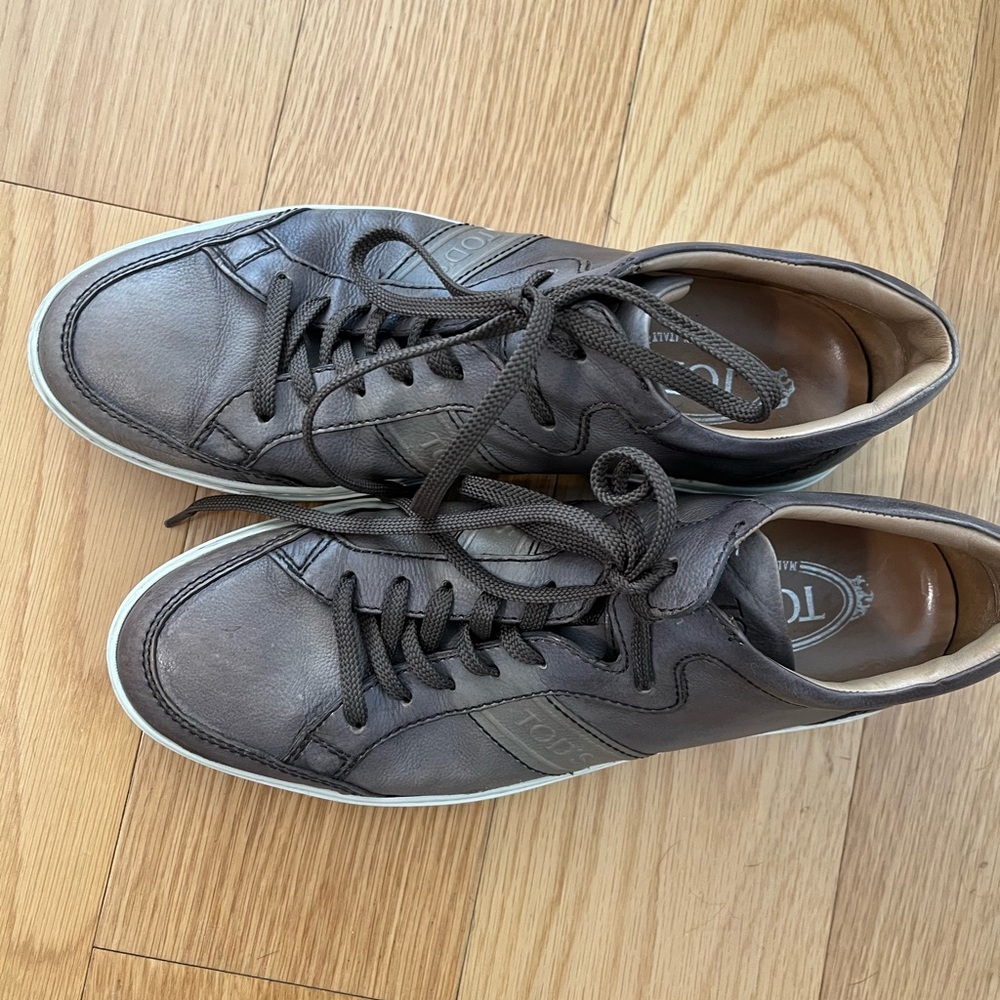 TODS Men’s Leather Lace Up Sneaker Size 6.5 - Picture 2 of 5